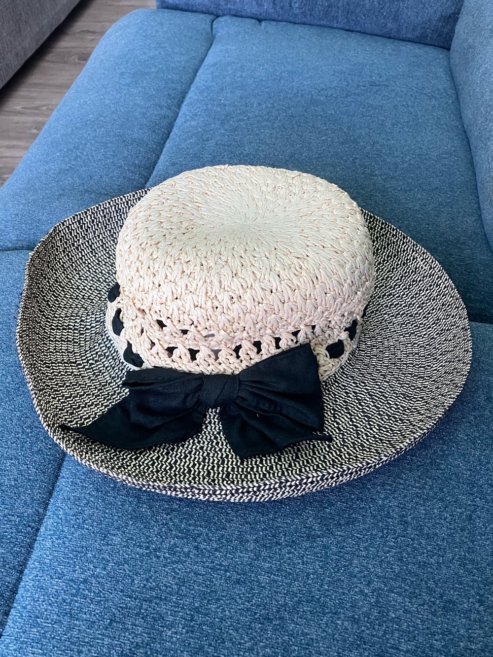 Betmar New York Rolled Brim Sun Hat With Black Bow Style #B687H One Size